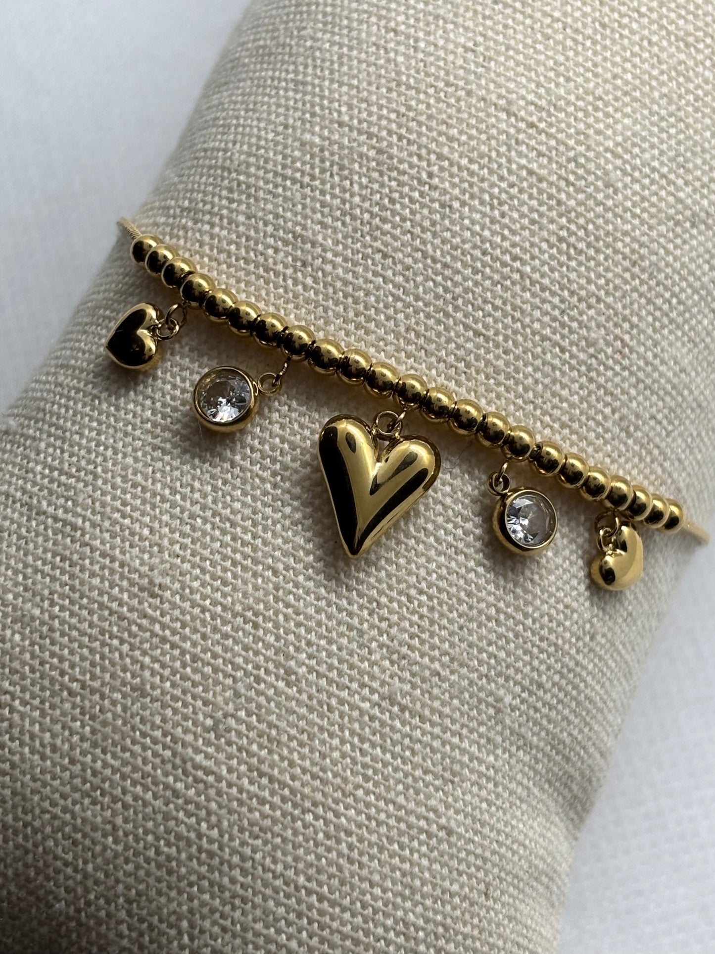 Gleaming Heart Bracelet